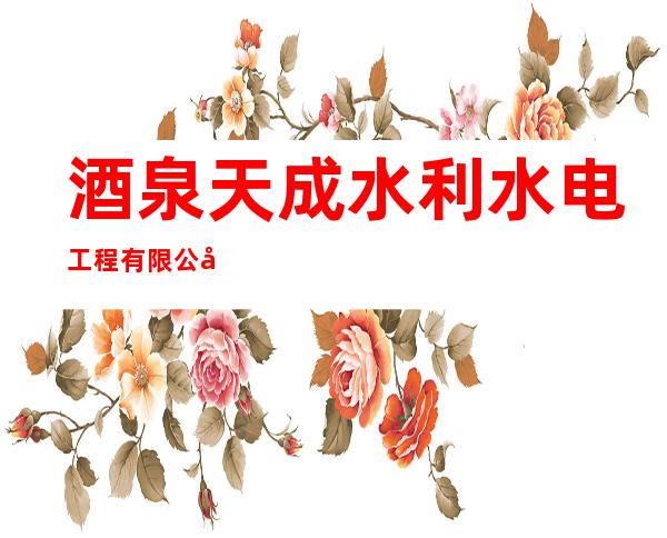 酒泉天成水利水电工程有限公司